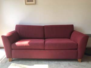 Red sofa - freedom furniture three seater couch