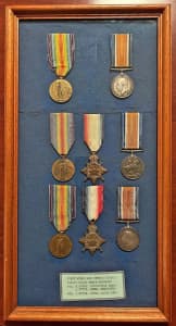 War Medals, WW1 3 brothers set.