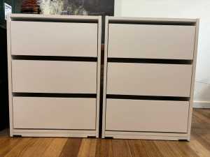 2 CHEST OF 3 DRAWERS FOR WARDROBE INSERT