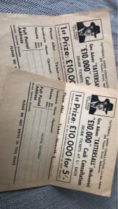 2 Original Tattersall Tickets Melbourne