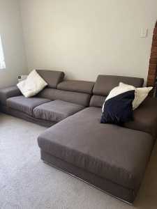 Nick Scali 3 seater lounge with chaise