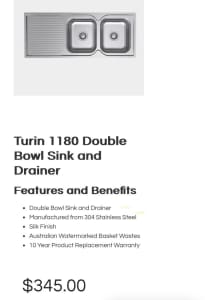 Castano Turin Double Bowl Sink