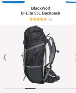 Black Wolf 55L Backpack