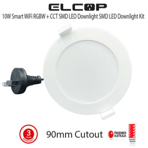 10W Smart WiFi RGBW CCT SMD LED Downlight Kit 90mm Cutout