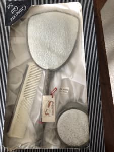 Silver plated old English Dressing table set