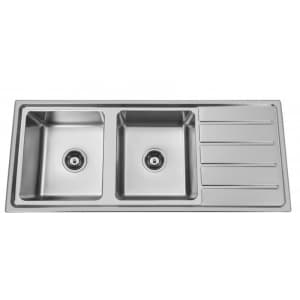 Double Bowl Right Hand Bowl Sink 1 Taphole
