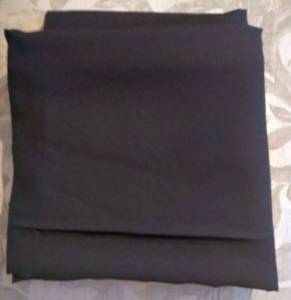 Vintage, new (never used) Black Georgette Fabric L-252 cm x W-115 cm