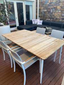 Outdoor table set with chairs