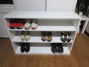 White book shelf / storage unit / shoe rack