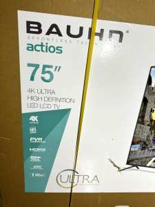 Bauhn 75Inch 4k Ultra High Definition LED LCD TV New in Box