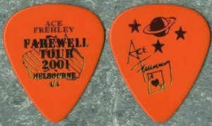 KISS ACE FREHLEY MELBOURNE 4/4/2001 FAREWELL TOUR GUITAR PICK 44 MADE
