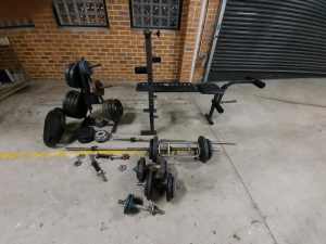 Home gym - bench press - weight stack 220kg