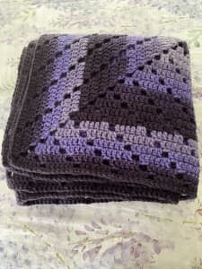Hand crochet lap rug