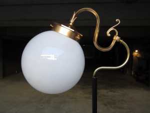 Original hand made brass floor lamp, H=1.6m.
