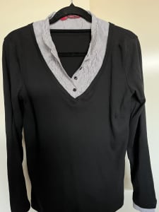 Womens black blouse top