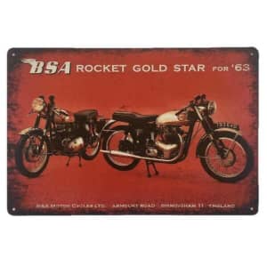 BSA Rocket Gold Star for 63 Tin Sign British Motorcycle Bike 30 x 20cm
