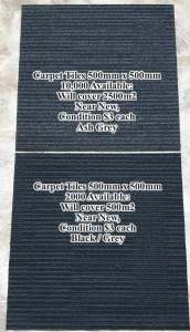 Carpet Tiles Black and Grey Stripe 500mm
