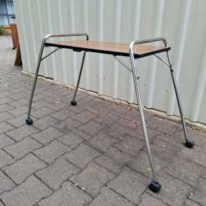 Vintage Foldable Medical Overbed/Office Top Desk Table with Wheels