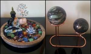 One Of A Kind Crystal Centrepiece & 2 Crystal Spheres Lot