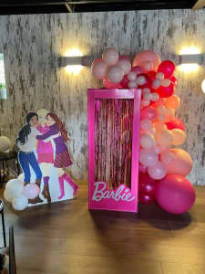 Barbie themed party set up