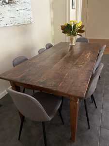 Sold pending pickup Large hardwood dining table and chairs