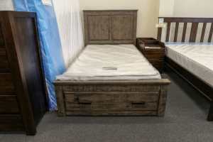 $599-EASTER SALE *ALBERTON KING SINGLE BED WITH 1 STORAGE DRAWER*