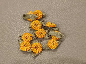 Satin Small Grub Ribbon Dandelion, Yellow, 10pk [923]