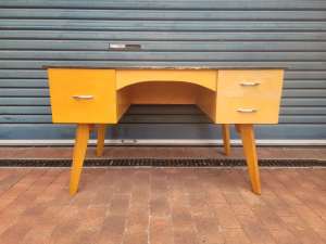 Vintage Retro 60/70s Wooden Desk With 3 Drawers