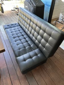 Futon Black Leather Couch