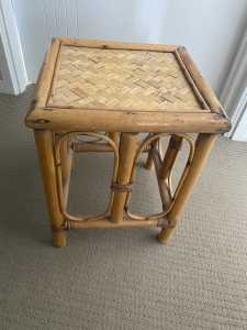 Small square bamboo side table