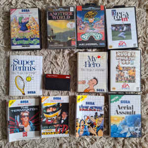 Sega Mega Drive Game Cases and Cover Slips.