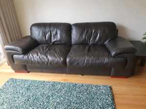 3 seater leather lounge