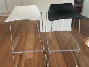 Black and white high stools