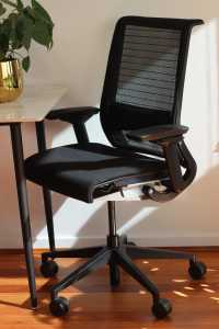 CLOSED: Steelcase Think Office Chair - Black with Arm Rests and Wheels