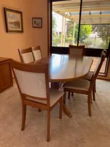 Dining table & six chairs