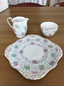Vintage Grafton china Serving plate milk jug and sugar bowl