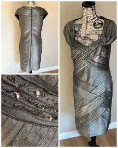 Size 14 Mother of the bride/ groom pewter dress