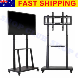 Heavy-Duty Mobile Cart TV Stand VESA 32- 80 screens Load 176lb Floor