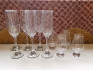 Champagne Glasses and Whiskey Flutes