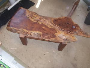 TIMBER SLAB, SOLID JARRAH, BIRD’S EYE FEATURE, FINISHED,