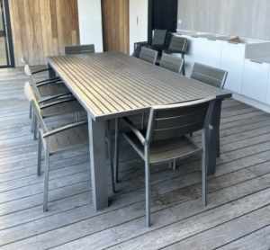 Outdoor table Aluminium & modwood