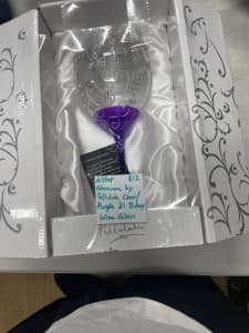 Glassware by Tallulah Clear/purple 21 Bday Wine Glass