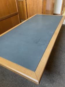 Leather topped deco boardroom table or exec desk