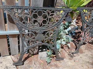 Vintage cast iron table ands only.