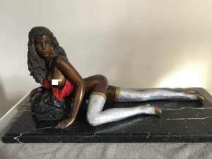 Reclining Woman Bronze Statue