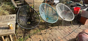 3 garden egg chairs