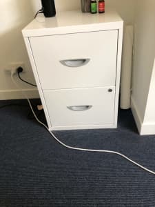 White 2 drawer filing cabinet