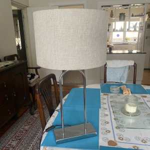 Modern Metal Chrome Bedside Bedroom Hall Table Desk Lamp Light