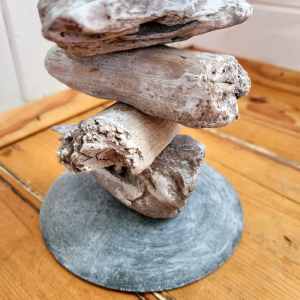 Beach-house Decor Metal & Driftwood Candle Stand
