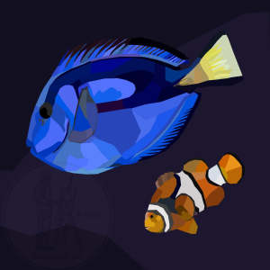 16x16 Inch Unframed tropical Fish- Home decor/gift